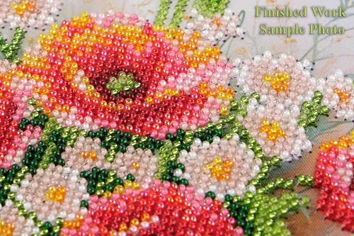 AllAboutEmbroideryUA Bead Embroidery kit Summer Bouquet FL-1112 Floral Beaded Cross Stitch kit