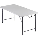 ZENY Plastic Folding Table 6 Foot, Portable Picnic Table with Carrying Handle, Indoor Outdoor Camping Table for Party, Dining, Banquet, Wedding, BBQ, White ZENY