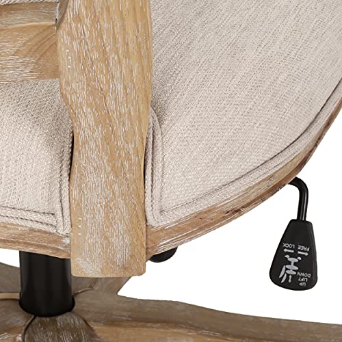 Scilley Upholstered Swivel Office Chair - Beige/Natural Christopher Knight Home
