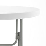 BTEXPERT 32" Round 43" Bar Height White Granite Plastic Folding Table Portable Commercial Table Banquet Card Coffee Dining Table for Wedding Party Event Home Kitchen Outdoor Set of 2 BTEXPERT