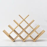 KIRIGEN Wooden 13-Bottle Wine Rack - Nature Wood 4-Tier Wine Display Rack/Free Standing and Countertop Wine Storage Shelf - Bottle Holder/Cabinet Glass Rack XHJJ4-NA KIRIGEN