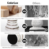 Candle Holder for Pillar Candle Set of 2, Farmhouse Wood Candle Holder, Rustic Wooden Candle Stand, Vintage Small Wooden Candlestick Holders for Living Room, Table Centerpiece, Rustic White CEDARLUX