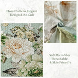 WONGS BEDDING Sage Green Floral Quilt Set King, 3 Pieces Elegant Flower Bedspread Coverlet for All Season Reversible Soft Microfiber Lightweight Quilt Bedding Set with 2 Pillow Shams 104"X90" WONGS BEDDING