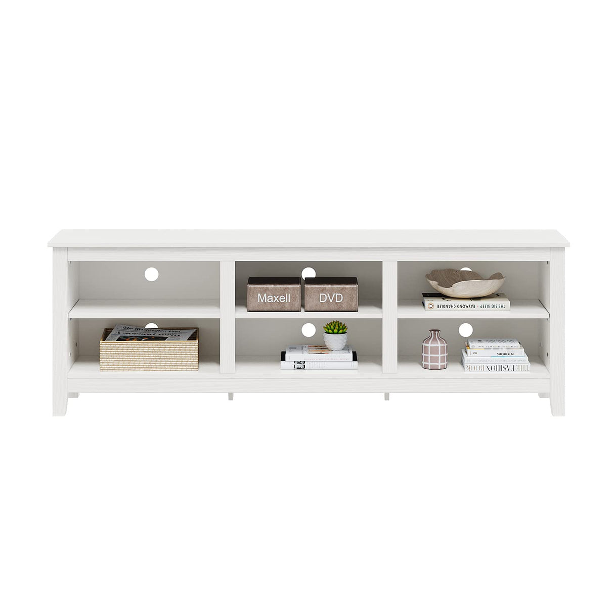 Panana TV Stand with 6 Cubby for 75 inch TV, Television Stands Entertainment Center Media Stand TV Table for Living Room, Bedroom (White 70 inch) Panana