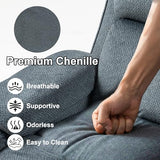 RHHVVR Oversized Lay Flat Recliner for Adults, Large Power Lift Recliner Chair with Extended Footrest, Electric Massage Living Room Sofa Chair, Side Storage Box Cup Holder, Blue Grey