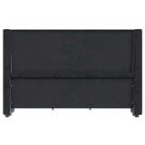 Jocisland King Bed Frame Upholstered Bed Wingback Headboard Velvet Tufted Diamond Button/No Box Spring Needed/Easy Assembly/Black Jocisland