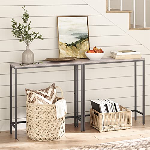 HOOBRO Narrow Console Table, 29.5" Small Entryway Table, Thin Sofa Table, Side Table, Display Table, for Hallway, Bedroom, Living Room, Foyer, Greige and Black BG75XG01 HOOBRO