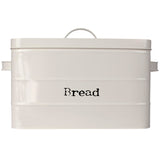 Home Basics Tin Canister Collection, 13-Liter Bread Box with Cover, Kitchen Food Storage Organization, Ivory Home Basics