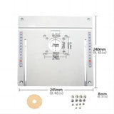 KETIPED Aluminium Router Table Insert Plate,Woodworking Benches Router Flip Plate with Miter Gauge Guide,Fence Sliding Brackets,Tenon Ruler,MG-053SV KETIPED