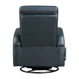 Lexicon Camden Faux Leather Swivel Glider Reclining Chair in Navy Blue Lexicon