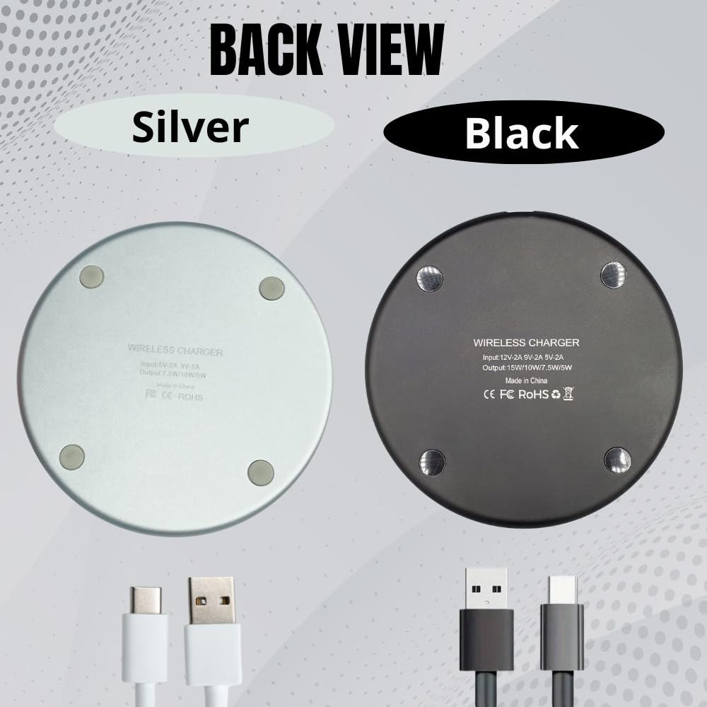 INNOSUB USA Sublimation Wireless Charger [Pack of 10] LED Pad – Blank Wireless Charger for Sublimation and Customization – Black 10W Fast ChargePad Compatible with iPhone, Samsung, QI-Enabled Devices INNOSUB