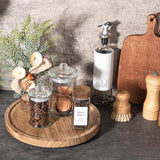 Wood Lazy Susan Organizer Kitchen Turntable for Cabinet Farmhouse Bathroom Decor Round Decorative Tray for Vanity, Counter, Sink, Coffee Table, 10 Inch, Brown zoocatia