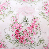 FADFAY Home Textile Pink Rose Floral Print Duvet Cover Bedding Set for Girls 4 Pieces King Size FADFAY
