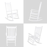 MAMIZO Wooden Rocking Chair Outdoor with High Back,Rocking Chair Indoor Oversized Easy to Assemble for Garden,Lawn, Balcony, Backyard,Porch,Wooden Rocking Chair,Porch Rocker（White） MAMIZO