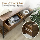 Bme Millie 2 Drawers Industrial Style-Ideal for Entryway, Hallway, Living Room Easy Assembly, Console Table Rustic Chesnut Bme