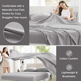 Comfort Spaces 100% Cotton Sheet Set Breathable, Lightweight, Soft with 12" Elastic Pocket Fits up to 14" Mattress, All Season Cozy Bedding, Matching Pillow Case, Twin Grey 3 Piece Comfort Spaces