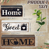 Moucuny 4 Pcs Farmhouse Wooden Tabletop Decor Farmhouse Tiered Tray Decor Rustic Eucalyptus Leaves Wood Block Sign Gift Sweet Home Centerpiece Farmhouse Home Table Decor Moucuny