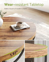 LITTLE TREE Round Coffee Table, 32" Circle Coffee Table for Living Room, 2-Tier Wood Accent Center Table with Open Storage Industrial Design Home Furniture (Brown and Black) LITTLE TREE