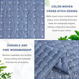 ENJOHOS Blue 100% Cotton Linen Twin Quilt Set, Twin Bedspread Coverlet, Twin Size Quilt Bedding Set, Reversible Lightweight Bed Quilt with Shams for Girl Boy Kid (2 Pieces, 68"x86") ENJOHOS