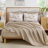 WONGS BEDDING Brown Comforter Set Queen Size, 7 Pieces Botanical Comforters with Sheets, Soft Microfiber Farmhouse Floral Complete Bedding Sets for All Season WONGS BEDDING