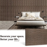 GZFDY 2-Piece Soundproof Wood Slat Wall Panels, 48" X 24" 3D Acoustic wall panel sound absorbing for Ceiling interior wall decor - Walnut GZFDY