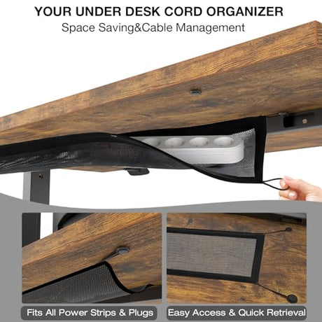Acrolix Electric Standing Desk with Cable Management, 48 X 24 Inches Sit Stand up Desk,2 Memory Preset for Home Office&Gaming&Living Table with Splice Board (Rustic Brown Desktop) Acrolix