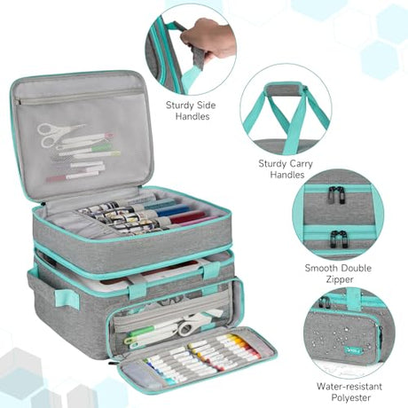 Carrying Case Compatible with Cricut EasyPress 2/Cricut EasyPress3 (9"x9",10"x10",12"x10"),Double-Layer Heat Press Machine Storage Bag Fits for Htvront(10"x10"),Tools and Accessories,Easy Press Mat LEFOR·Z