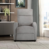 Lexicon Corduroy Pushback Recliner Chair Armchair Push Back Recliner, Solid Wood Frame and Metal Base, Easy Assembly Small Soft Single Sofa Accent Chair for Living Room/Office/Apartment, Light Grey
