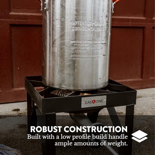 GasOne 200K BTU Propane Burner – Heavy-Duty Propane Stove – Outdoor Burner with Adjustable 0-20Psi Regulator and Steel Braided Hose – Ideal for Home Brewing, Turkey Fry Gas One