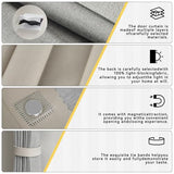 Jilron Accordian Door Curtain,Install Adhesive Track 100% Blackout Doorway Curtains,Suitable for Bedroom,Closet,Interior Room Divider,Gray 43" W×78" L,1 Piece Jilron