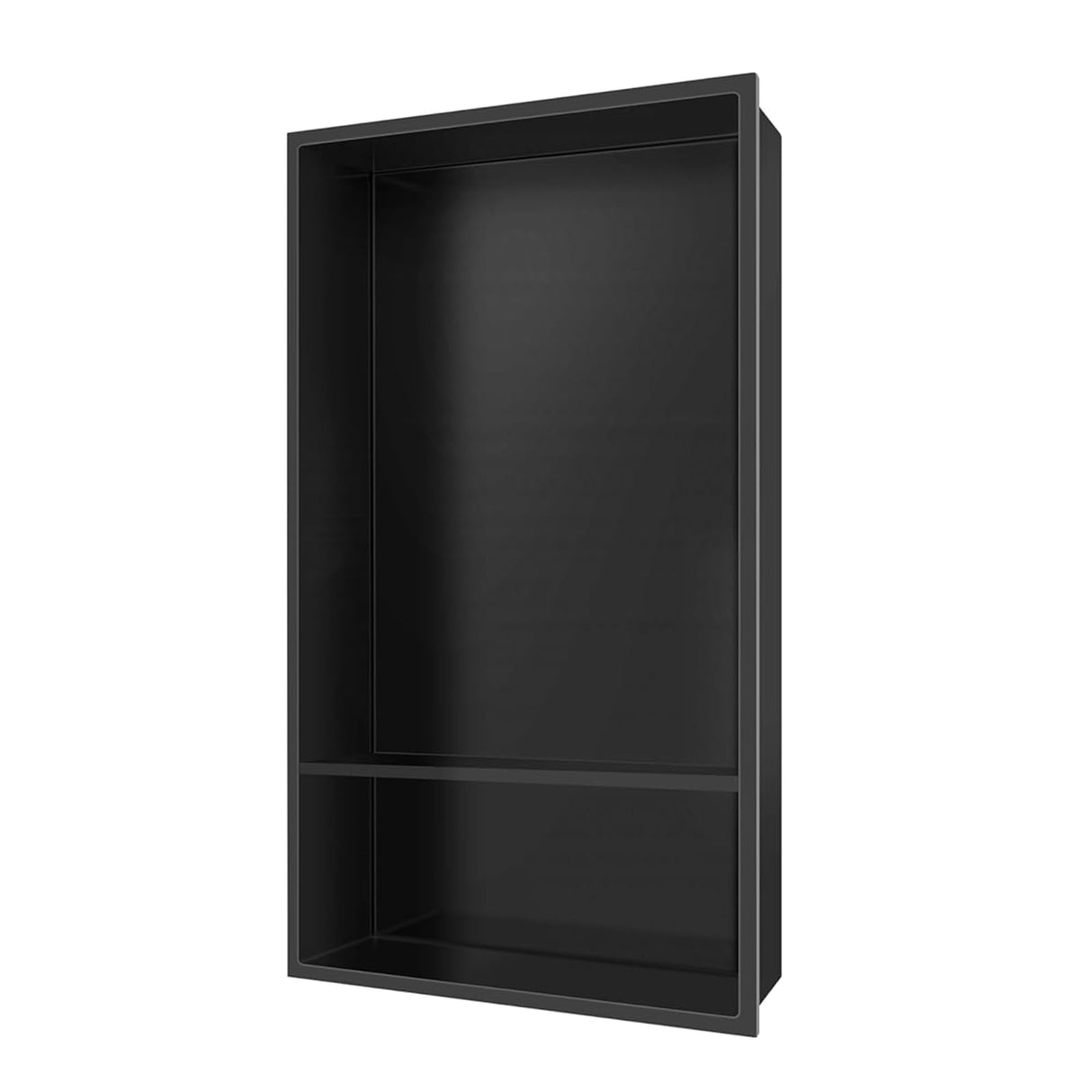 Greenspring 12" X 25" Stainless Steel Shower Niche Insert Tile Ready, Niche for Shower Wall, 2-Tier Recessed Shelves No Tile Needed for Bathroom Storage, Matte Black Greenspring