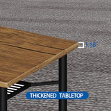 SLEKVERSA Rustic Wooden Dining Table Set for 4, 4-Piece Farmhouse Kitchen Table with 1.18" Thickened Tabletop, Chairs & Adjustable Legs, Space-Saving Dining Furniture for Apartment & Small Spaces, Ret SLEKVERSA