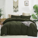 Luxlovery Green Comforter Set Full Army Green Bedding Set Minimalist Bedding Set Modern Soft Breathable Blanket Quilts Olive Comforter Set for Women Men Full Bed Luxlovery