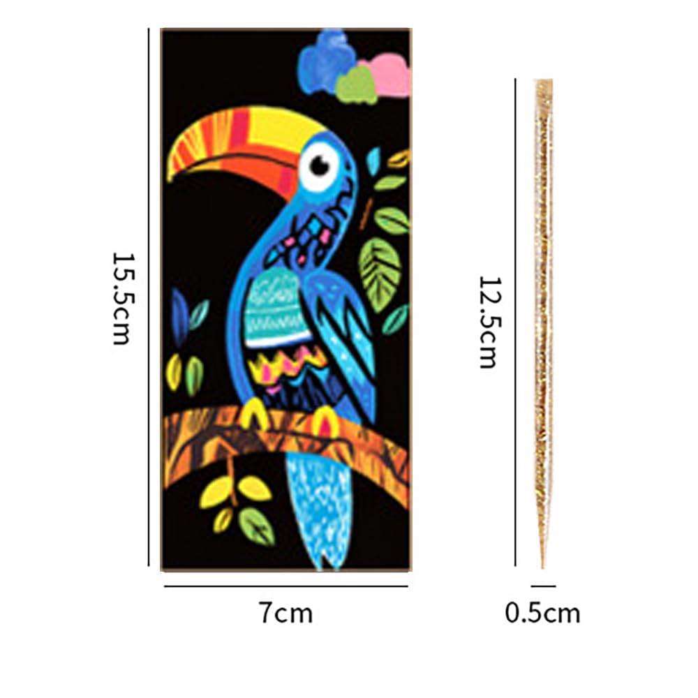 Scratch Art Painting Scratch Paper Rainbow Painting Sketch Pads DIY Art Craft Set， 4 Pcs Vincent Van Gogh Engraving and 24Pcs Classic Landmarks and Animal Series for Kids & Adults with 3 Tools Ryoma