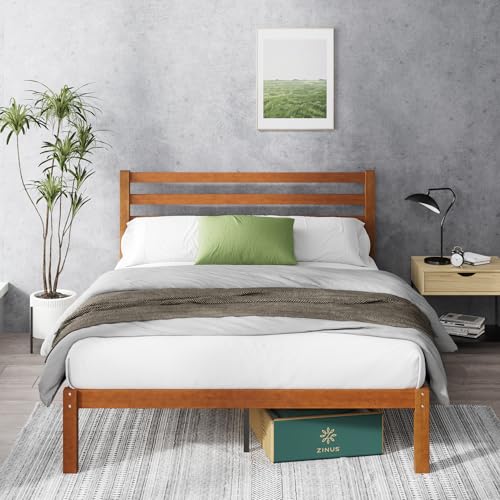 ZINUS Leah Bamboo Platform Bed Frame with Headboard, No Box Spring Needed, Wood Slat Support, Easy Assembly, King ZINUS