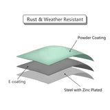 juserox Patio Coffee Table - Metal Steel Outdoor Round Table Weather Resistant Anti-Rust Outdoor Table (Black) juserox