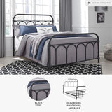 Signature Design by Ashley Nashburg Industrial Farmhouse Metal Bed, Full, Matte Black Signature Design by Ashley