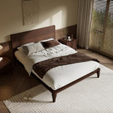 Merax King Size Bamboo Platform Bed, Mid-Century Modern Bed Frame with Tall Headboard, Solid Sustainable Bedframe King-Size, Wood Slat Support, No Box Spring Needed, Easy Assembly, Espresso Merax
