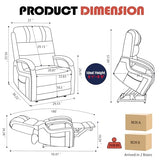 Power Lift Recliner Chair for Elderly People, Dual Motor Lift Chair with Vibration Massage and Heat, Lay Flat Recliner with Solid Wood Armrest, Standing Assistance Reclining, Faux Leather Yellow Brown