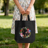 ERKOON Canvas Tote Bag Embroidery Kit for Beginners, Floral Arts Crafts Cross Stitch Kits for Adults Including Stamped Embroidery Bag with Hoops, Needle, Instruction and Color Threads(Wreath)