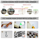 LRZCGB Hanging Room Divider,24 Pieces PVC Screen Partition Panel with Butterfly Flower Bird for Living Dining Study Sitting-Room Hotel Bar Decoration (White, 24) LRZCGB