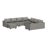 HONBAY Oversized Modular Sectional Sofa Modern Fabric Sectional Couch with Reversible Chaise U Shaped Modular Sofa Set Sleeper Sectional Couch with Stoarge Seats in Grey HONBAY