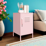 Novogratz Cache Metal Locker End Table, Bashful Pink Novogratz