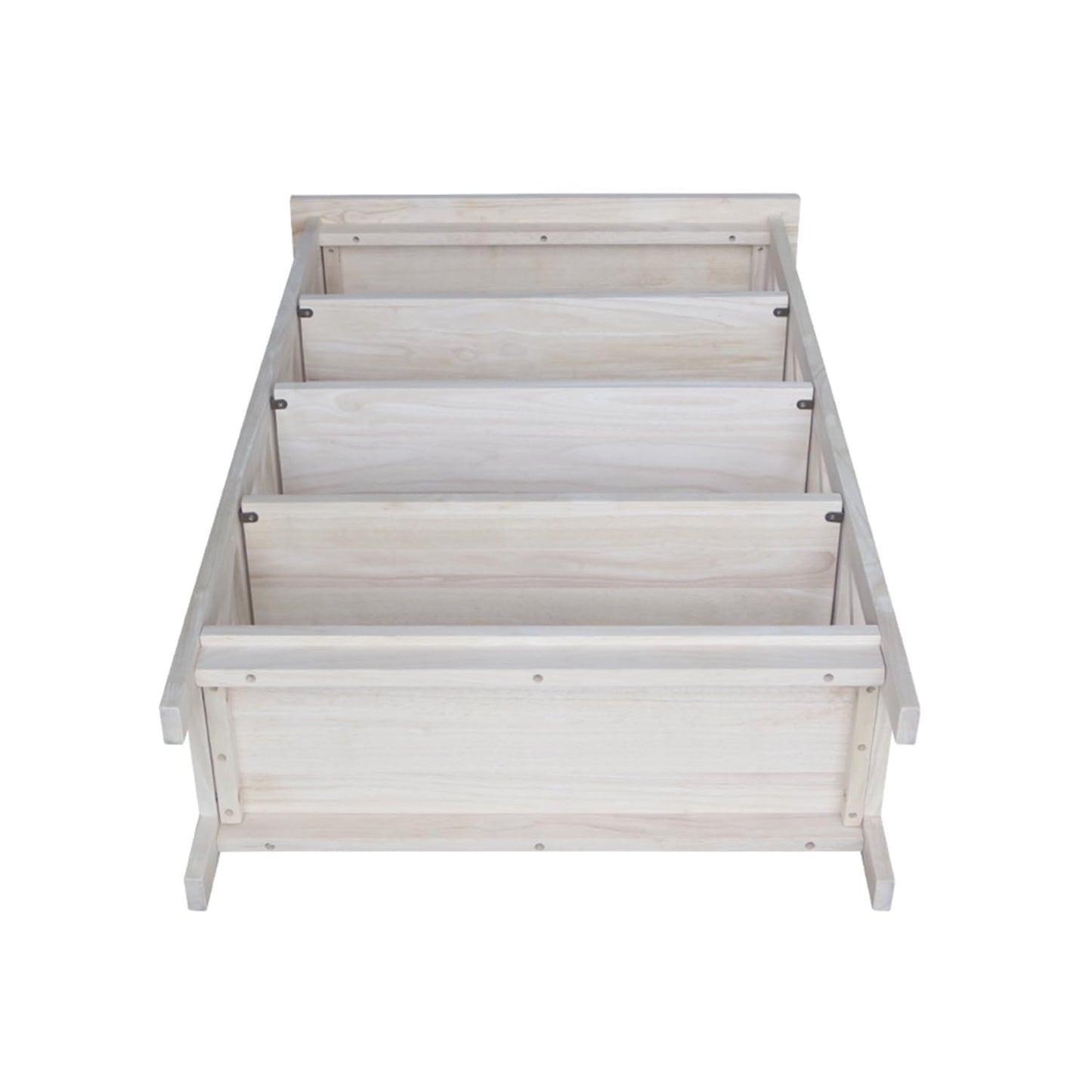 International Concepts 4-Tier X-Sided Bookcase, Unfinished - WoodArtSupply