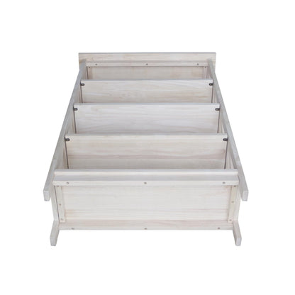 International Concepts 4-Tier X-Sided Bookcase, Unfinished - WoodArtSupply