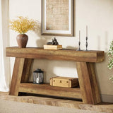 Tribesigns 70.9 Inch Long Console Tables, Farmhouse Entryway Table with Storage, 2-Tier Sofa Table Behind Couch for Entrance, Hallway, Living Room (Rustic Brown) Tribesigns