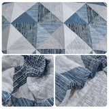 Dintszyayue King Size Quilt Blue, 3 Pieces Patchwork Bedspread Bedding for King Size Bed, Soft Lightweight Microfiber Geometric Coverlet Set for All Season Quilts with 2 Pillowcases Dintszyayue