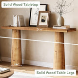 TRIBEWOOD 63-Inch Solid Wood Console Table, Farmhouse Entryway Table, Rectangular Long Sofa Table Behind Couch for Entryway, Hallway, Living Room, Entrance TRIBEWOOD