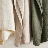 EVERGRACE 100% Cotton Paisley Quilt Set, King Size 3 Piece Set – Prewashed Lightweight Bedspread with 2 Shams, Soft & Breathable Matelasse Coverlet for All-Season Comfort, Olive Green EVERGRACEHOME