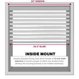 Lotus & Windoware Cordless, 2 Inch Faux Wood Blind, 35" Wide x 72" Long, Window Blinds, Blinds & Shades, Blinds for Indoor Windows, Embossed, Bright White LOTUS & WINDOWARE